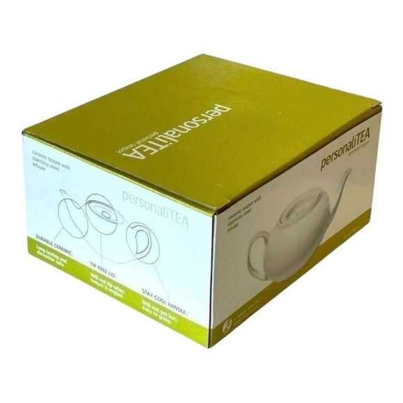 Teapot PersonaliTEA Personal Ceramic Teapot with Steel Infuser White Teapot - Picture 3 of 3